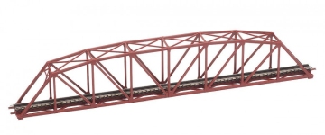Tomix X032786 - N - Fachwerkbrücke, eingleisig, gebogen - rot